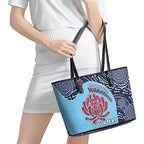 Custom Australia NSW Waratahs Leather Tote Bag Go Champions Aboriginal Art
