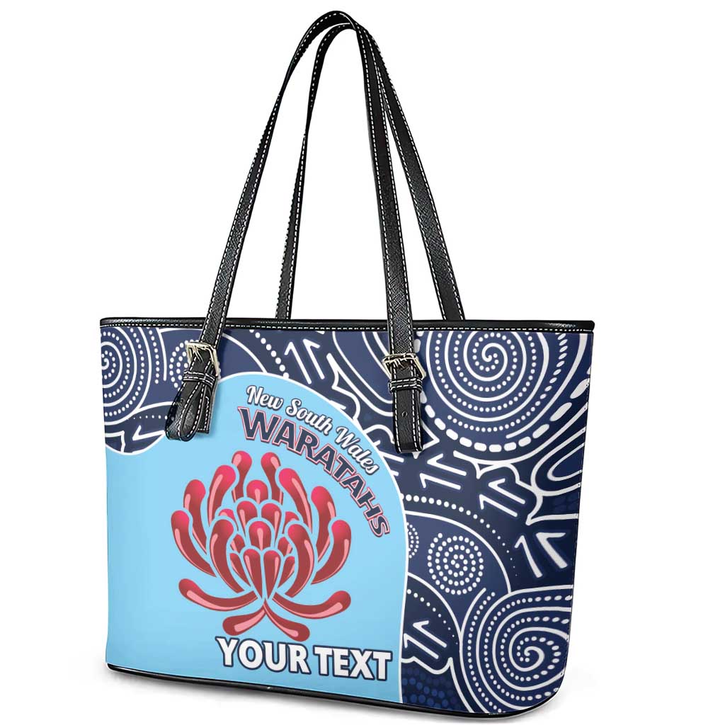 Custom Australia NSW Waratahs Leather Tote Bag Go Champions Aboriginal Art