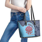 Custom Australia NSW Waratahs Leather Tote Bag Go Champions Aboriginal Art
