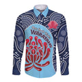 Custom Australia NSW Waratahs Long Sleeve Button Shirt Go Champions Aboriginal Art