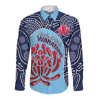 Custom Australia NSW Waratahs Long Sleeve Button Shirt Go Champions Aboriginal Art