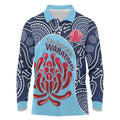 Custom Australia NSW Waratahs Long Sleeve Polo Shirt Go Champions Aboriginal Art