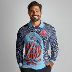 Custom Australia NSW Waratahs Long Sleeve Polo Shirt Go Champions Aboriginal Art