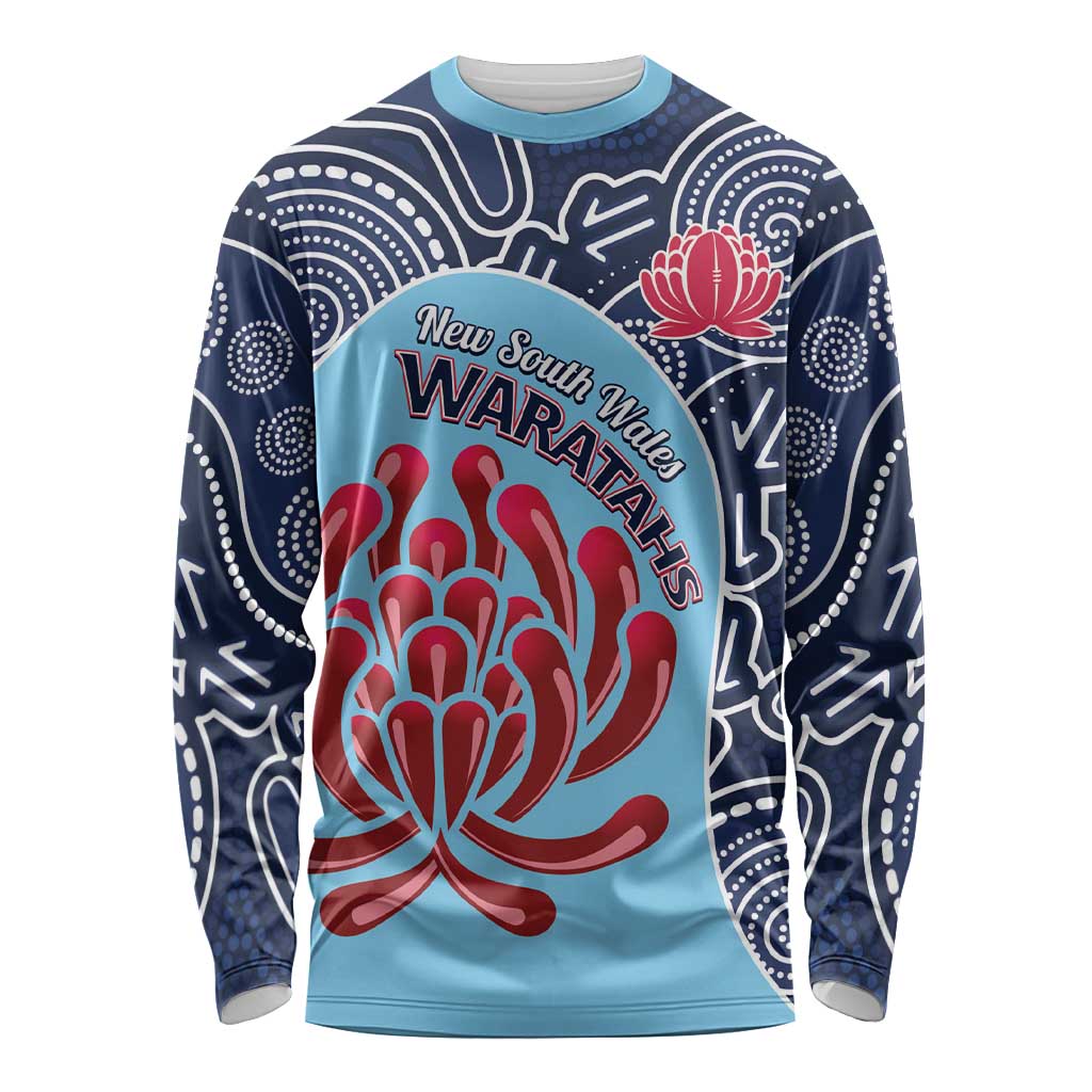 Custom Australia NSW Waratahs Long Sleeve Shirt Go Champions Aboriginal Art