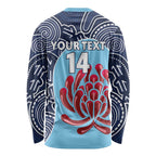 Custom Australia NSW Waratahs Long Sleeve Shirt Go Champions Aboriginal Art