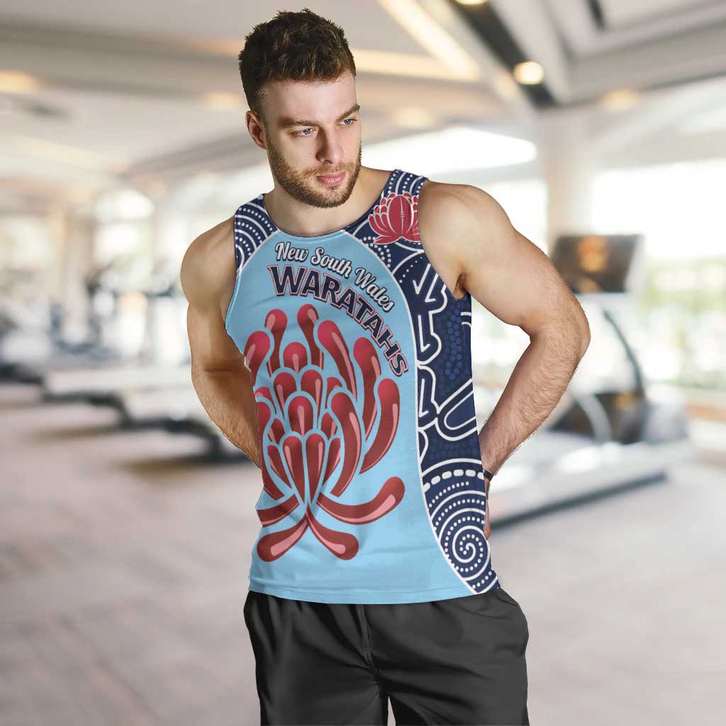 Custom Australia NSW Waratahs Men Tank Top Go Champions Aboriginal Art