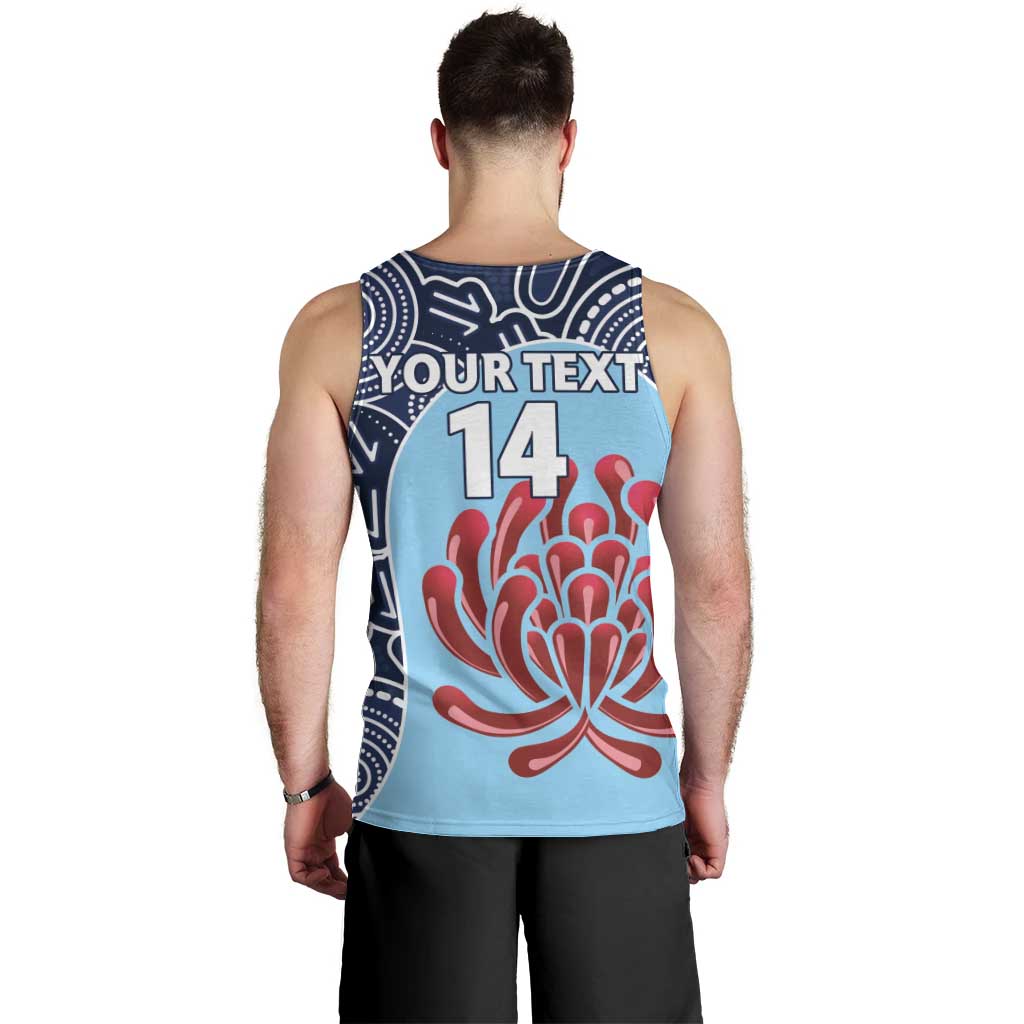 Custom Australia NSW Waratahs Men Tank Top Go Champions Aboriginal Art
