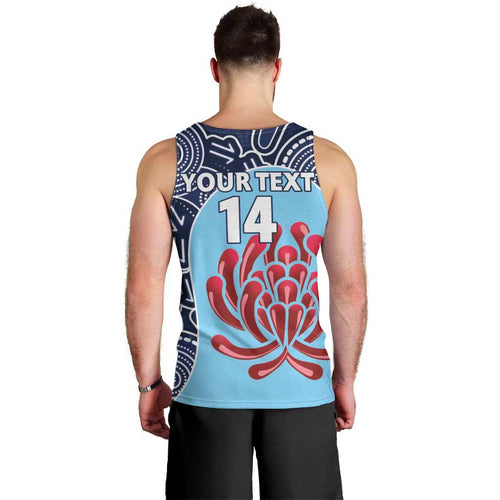 Custom Australia NSW Waratahs Men Tank Top Go Champions Aboriginal Art