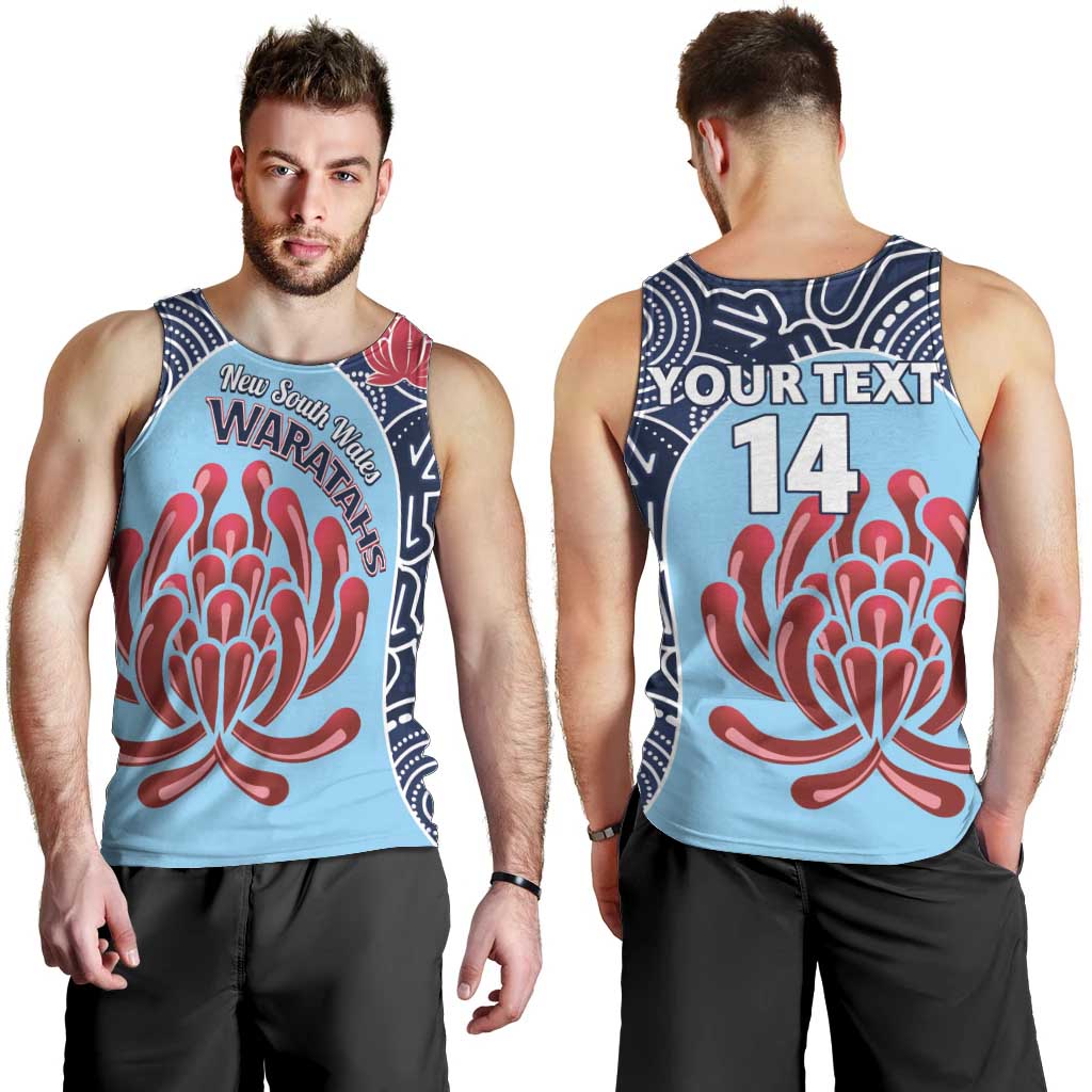 Custom Australia NSW Waratahs Men Tank Top Go Champions Aboriginal Art
