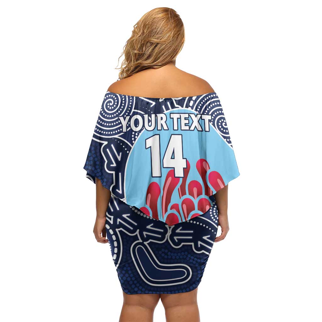 Custom Australia NSW Waratahs Off Shoulder Short Dress Go Champions Aboriginal Art