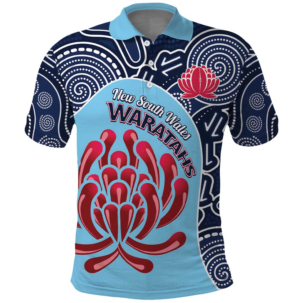 Custom Australia NSW Waratahs Polo Shirt Go Champions Aboriginal Art