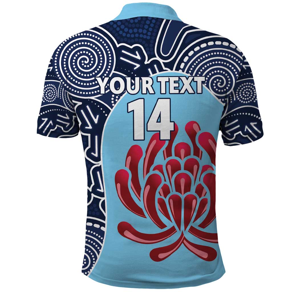 Custom Australia NSW Waratahs Polo Shirt Go Champions Aboriginal Art