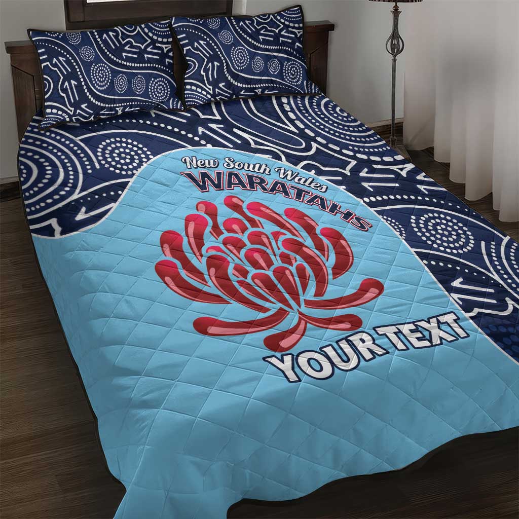 Custom Australia NSW Waratahs Quilt Bed Set Go Champions Aboriginal Art