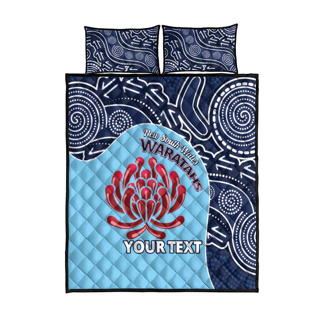 Custom Australia NSW Waratahs Quilt Bed Set Go Champions Aboriginal Art