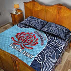 Custom Australia NSW Waratahs Quilt Bed Set Go Champions Aboriginal Art
