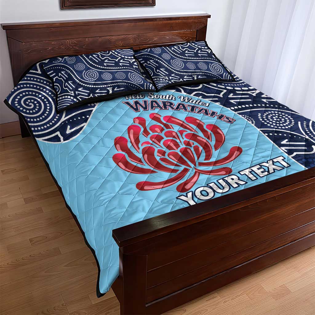 Custom Australia NSW Waratahs Quilt Bed Set Go Champions Aboriginal Art
