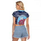 Custom Australia NSW Waratahs Raglan Cropped T Shirt Go Champions Aboriginal Art