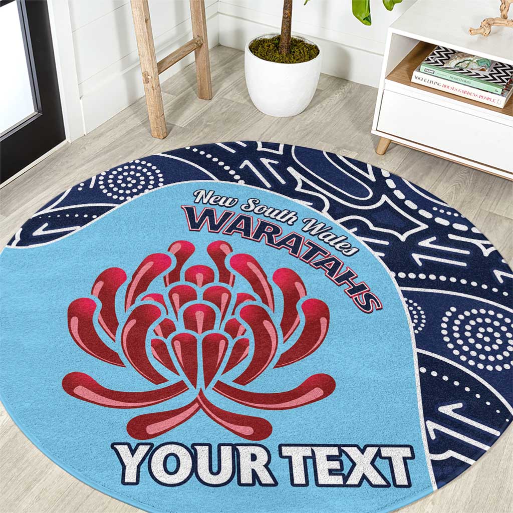 Custom Australia NSW Waratahs Round Carpet Go Champions Aboriginal Art
