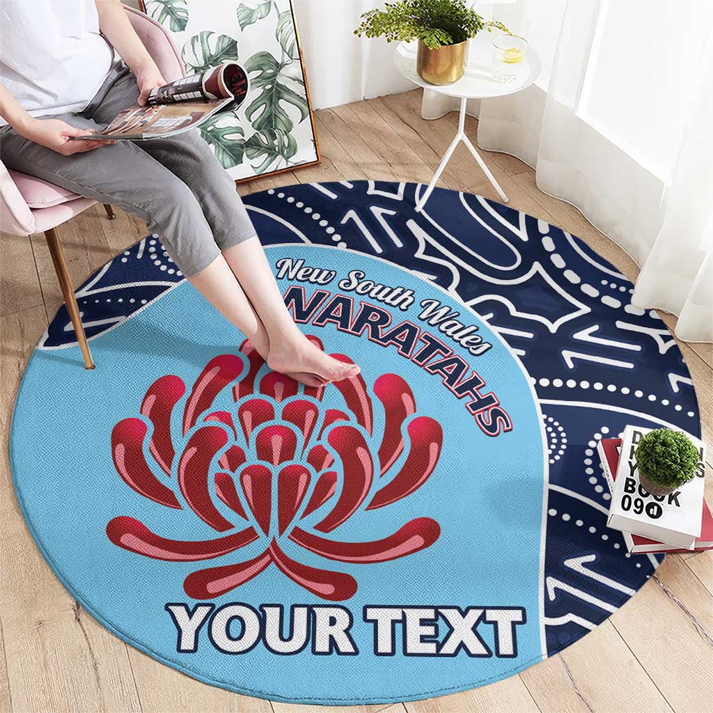 Custom Australia NSW Waratahs Round Carpet Go Champions Aboriginal Art