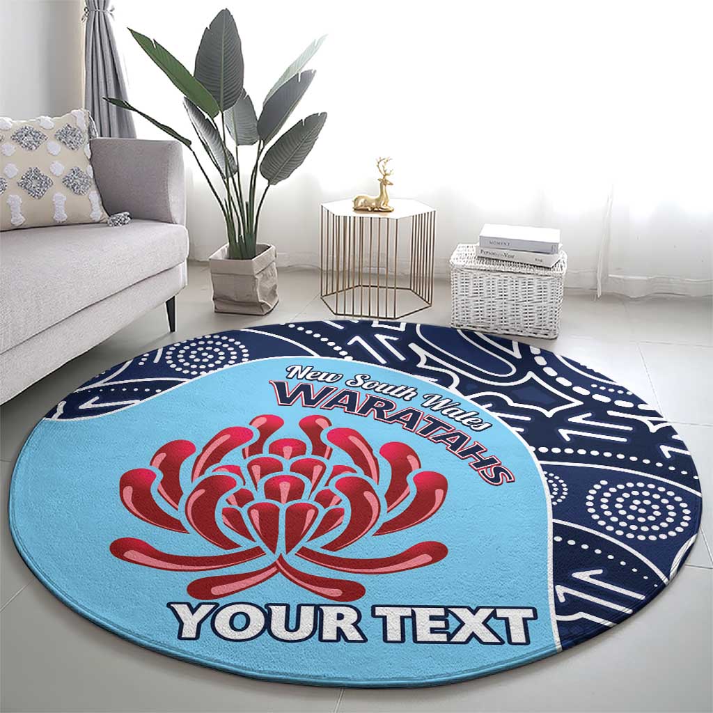 Custom Australia NSW Waratahs Round Carpet Go Champions Aboriginal Art