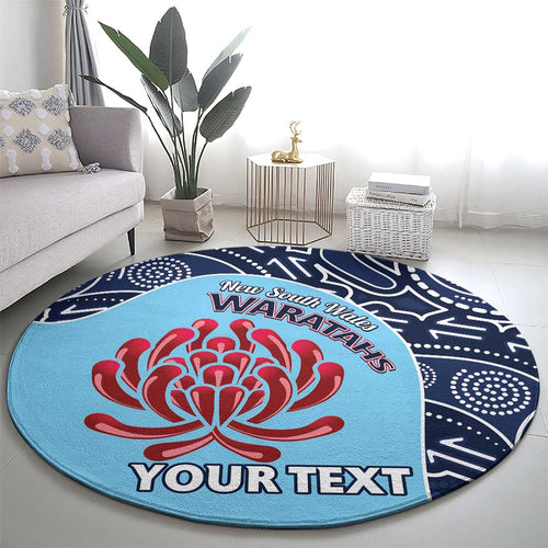 Custom Australia NSW Waratahs Round Carpet Go Champions Aboriginal Art