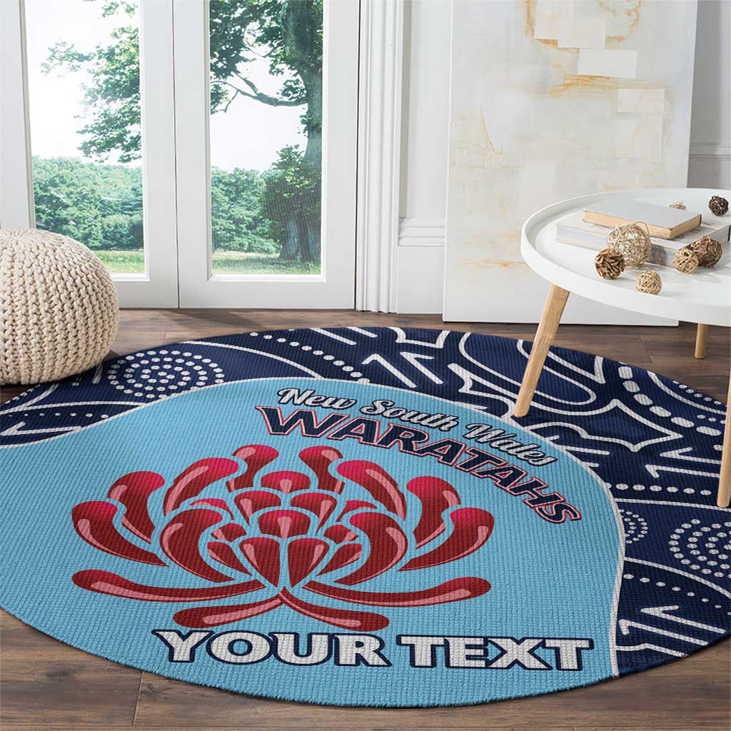 Custom Australia NSW Waratahs Round Carpet Go Champions Aboriginal Art