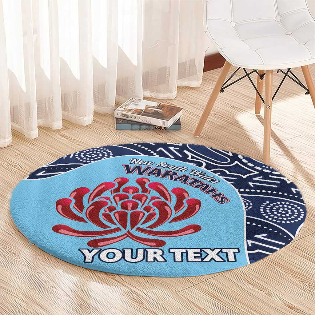 Custom Australia NSW Waratahs Round Carpet Go Champions Aboriginal Art