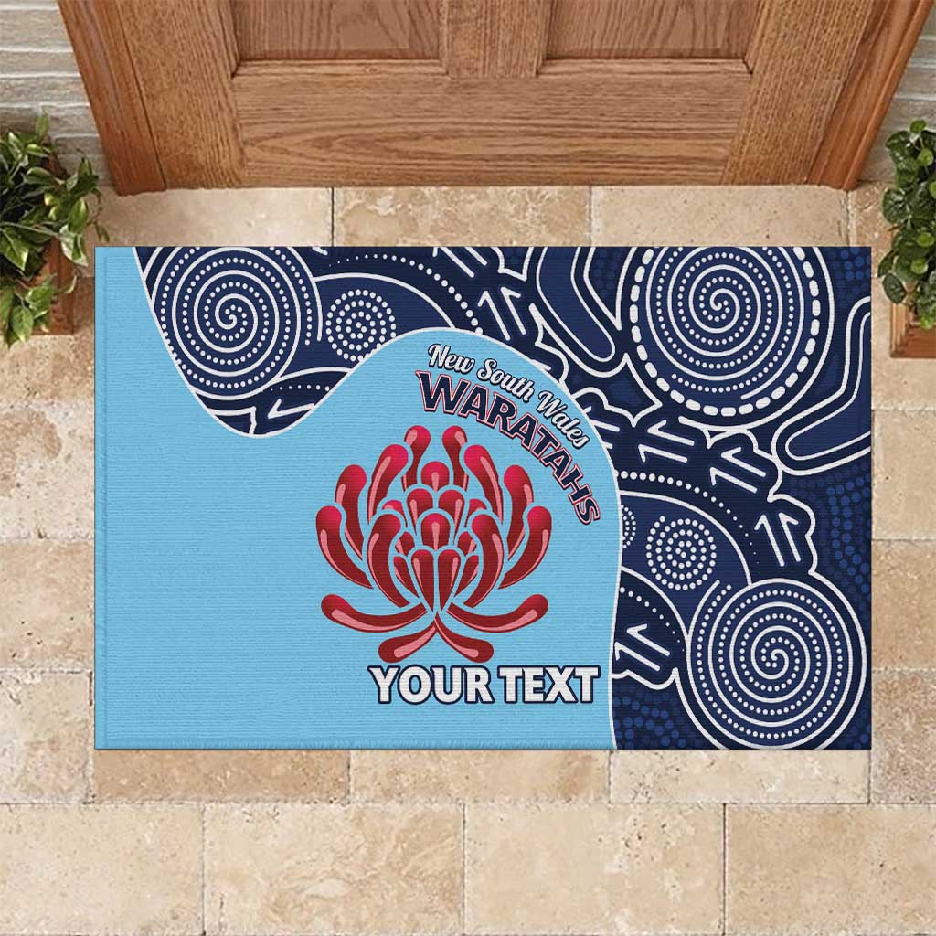 Custom Australia NSW Waratahs Rubber Doormat Go Champions Aboriginal Art