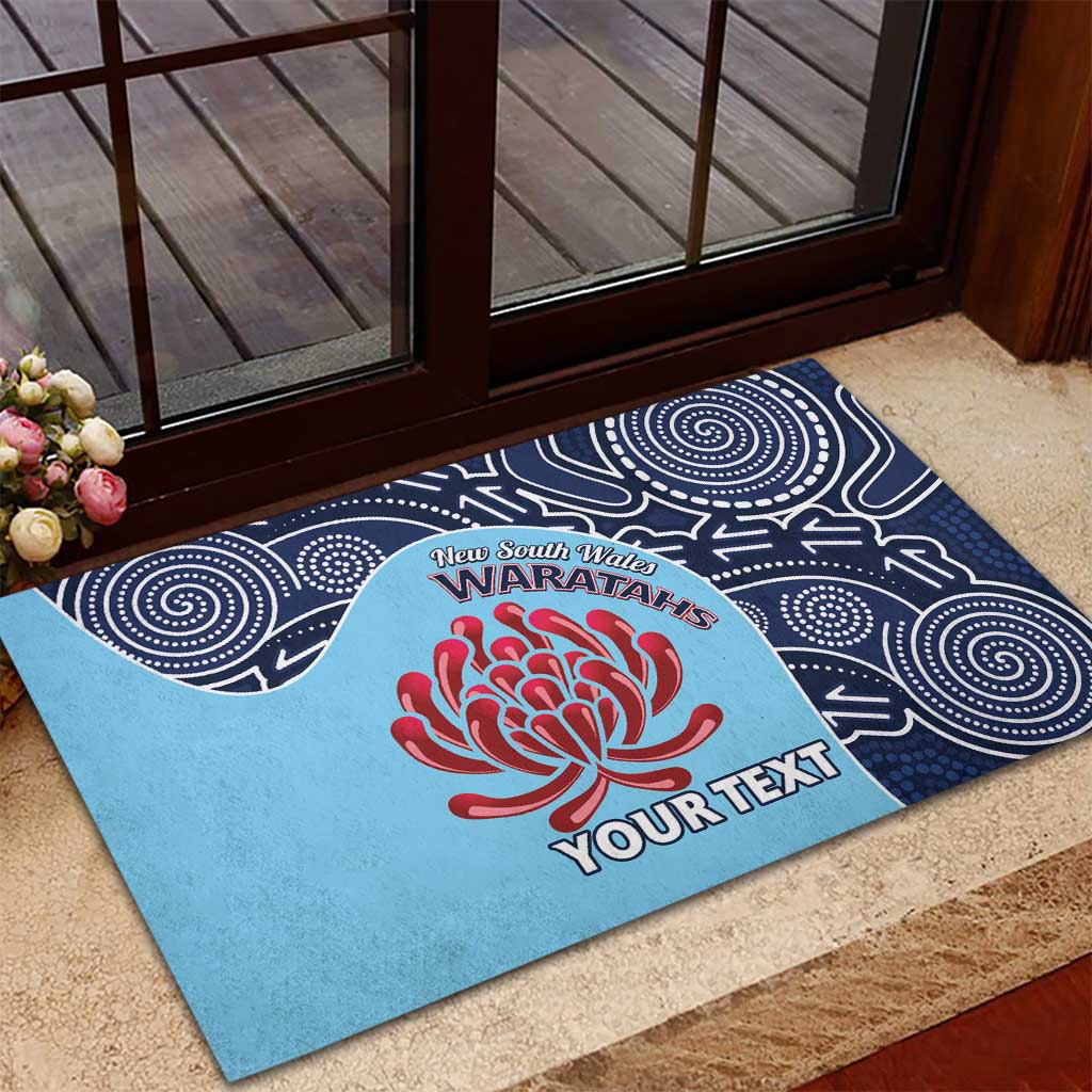 Custom Australia NSW Waratahs Rubber Doormat Go Champions Aboriginal Art