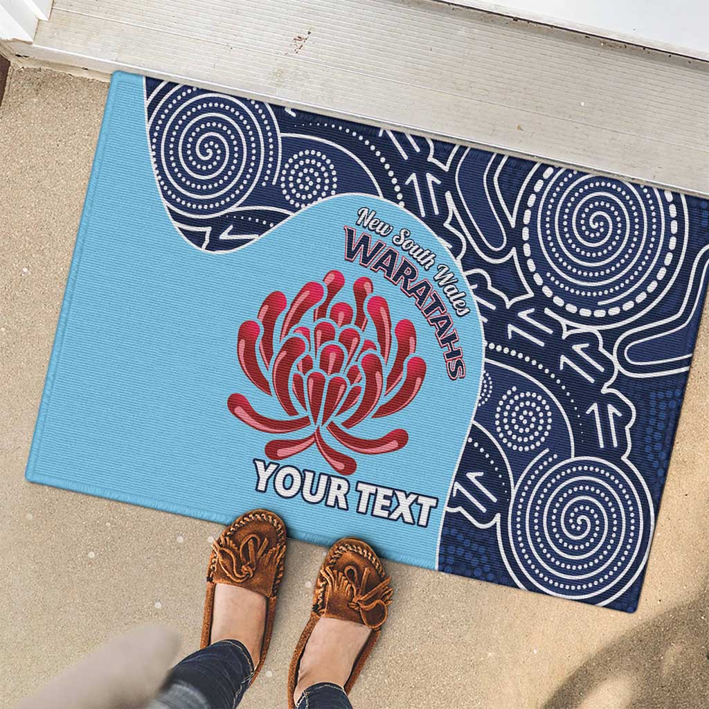 Custom Australia NSW Waratahs Rubber Doormat Go Champions Aboriginal Art