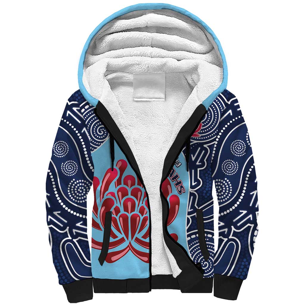 Custom Australia NSW Waratahs Sherpa Hoodie Go Champions Aboriginal Art