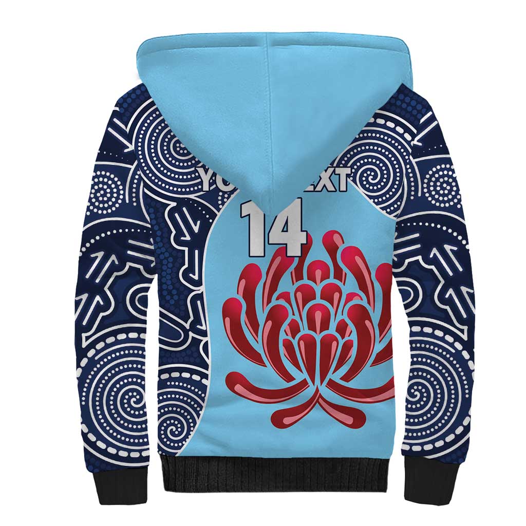 Custom Australia NSW Waratahs Sherpa Hoodie Go Champions Aboriginal Art