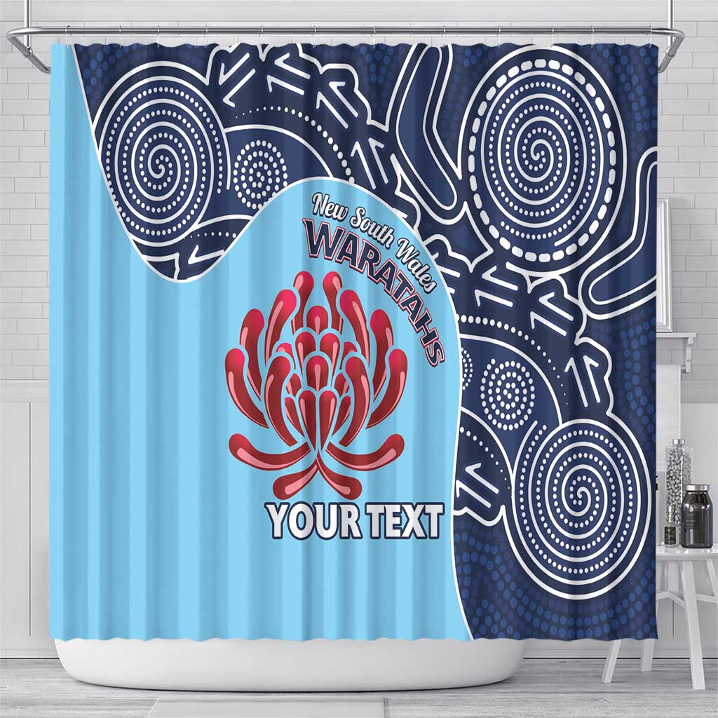 Custom Australia NSW Waratahs Shower Curtain Go Champions Aboriginal Art
