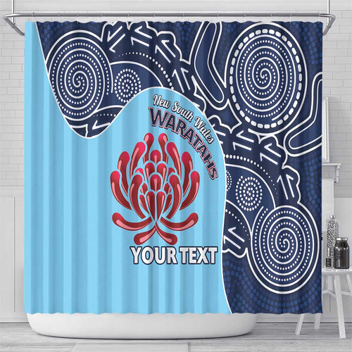 Custom Australia NSW Waratahs Shower Curtain Go Champions Aboriginal Art