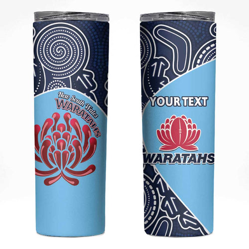 Custom Australia NSW Waratahs Skinny Tumbler Go Champions Aboriginal Art