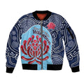 Custom Australia NSW Waratahs Sleeve Zip Bomber Jacket Go Champions Aboriginal Art