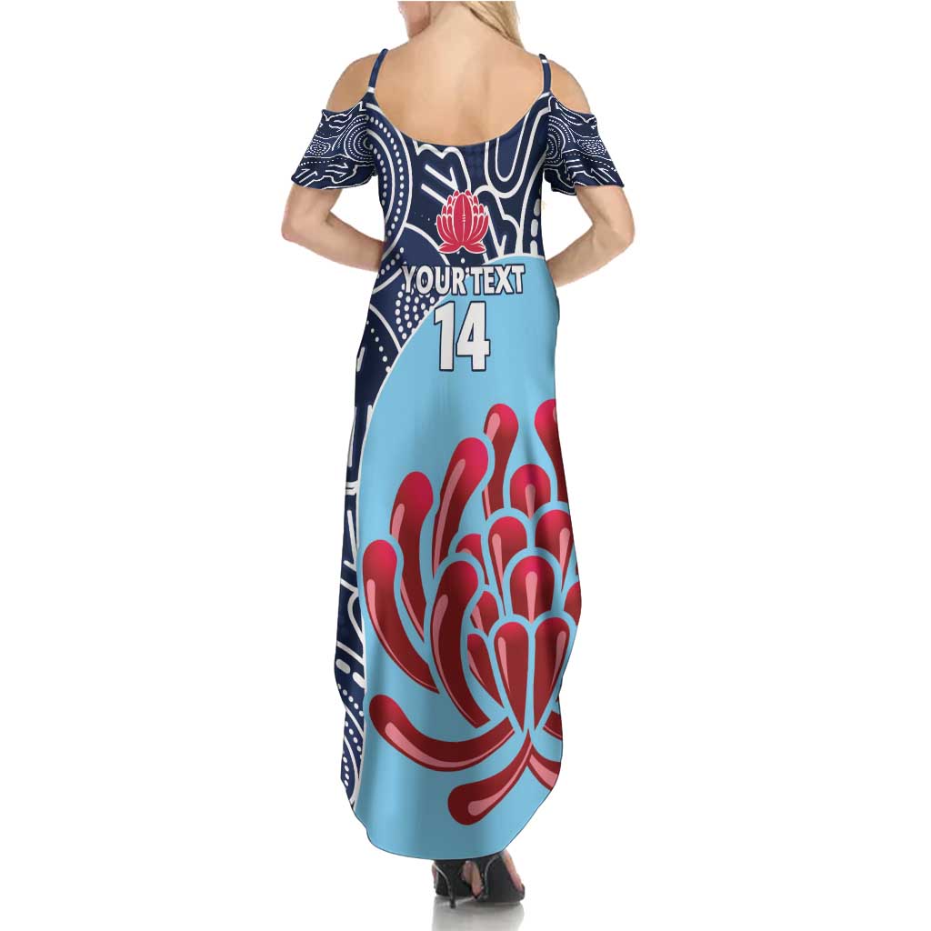 Custom Australia NSW Waratahs Summer Maxi Dress Go Champions Aboriginal Art
