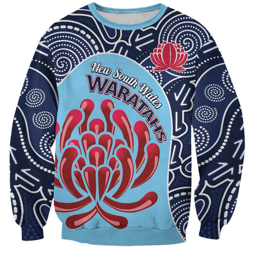 Custom Australia NSW Waratahs Sweatshirt Go Champions Aboriginal Art