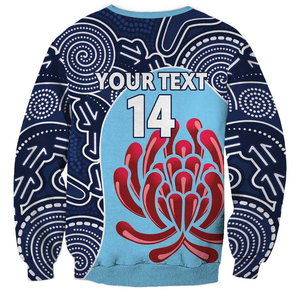 Custom Australia NSW Waratahs Sweatshirt Go Champions Aboriginal Art