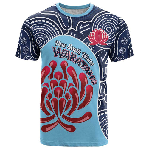 Custom Australia NSW Waratahs T Shirt Go Champions Aboriginal Art