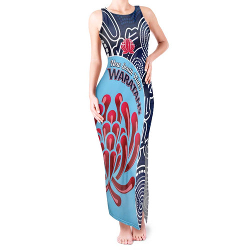 Custom Australia NSW Waratahs Tank Maxi Dress Go Champions Aboriginal Art