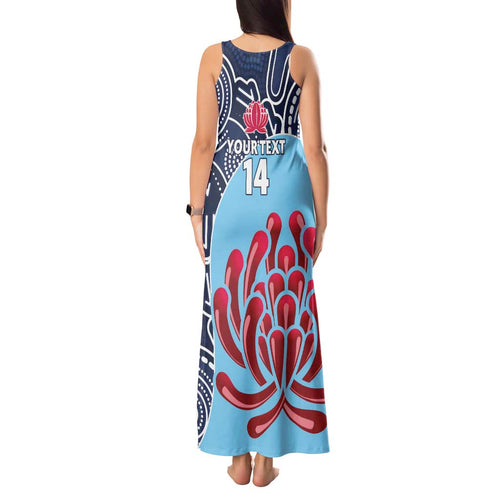 Custom Australia NSW Waratahs Tank Maxi Dress Go Champions Aboriginal Art