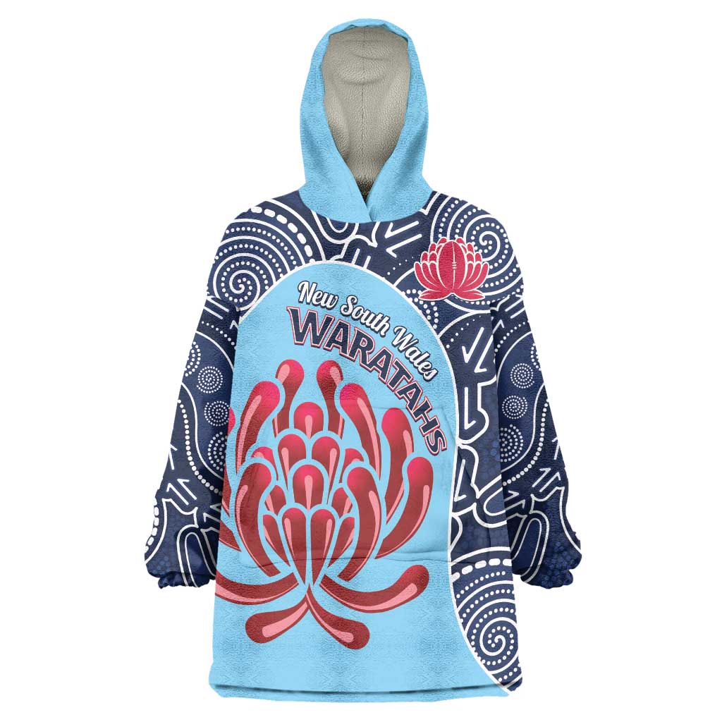 Custom Australia NSW Waratahs Wearable Blanket Hoodie Go Champions Aboriginal Art