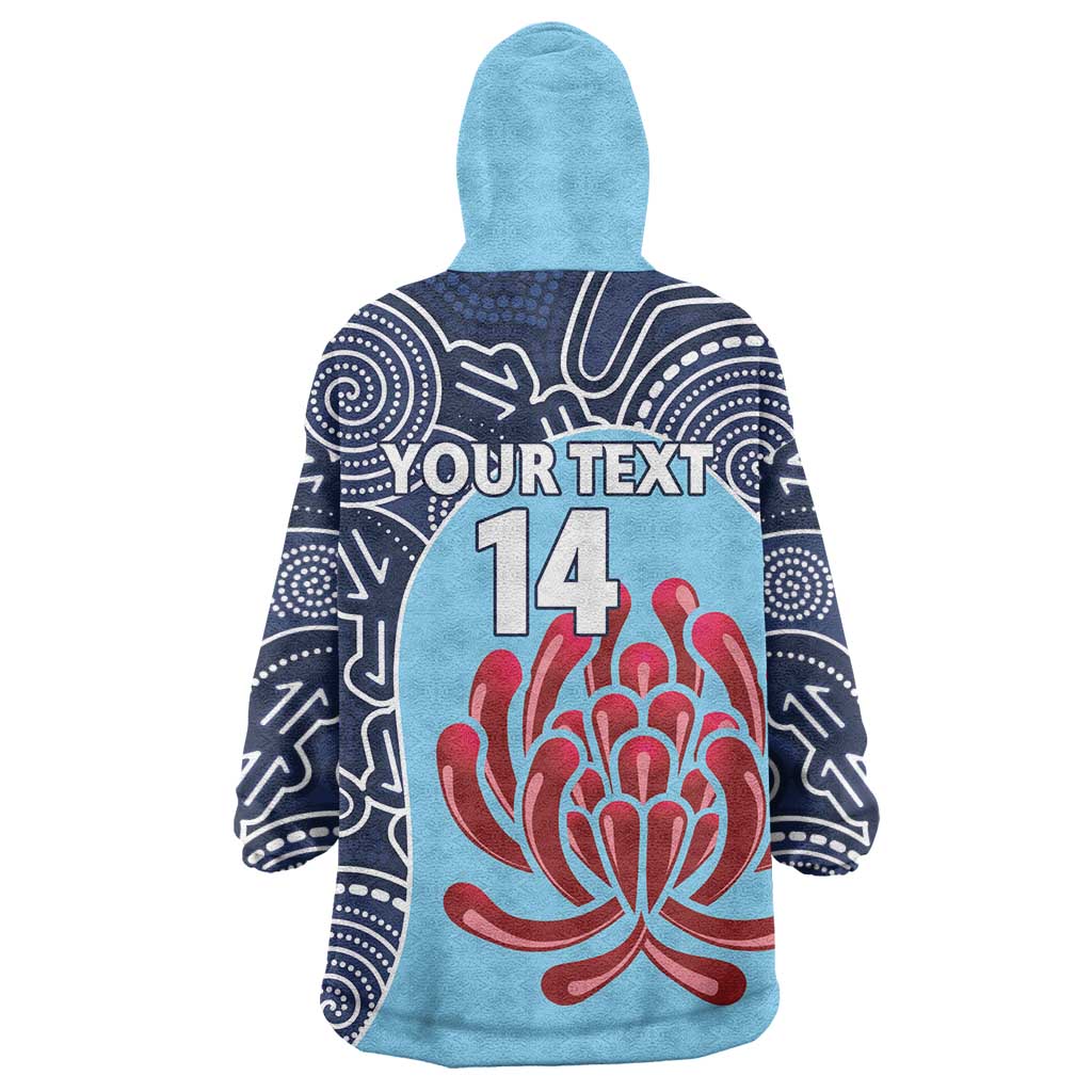 Custom Australia NSW Waratahs Wearable Blanket Hoodie Go Champions Aboriginal Art
