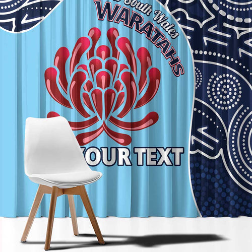 Custom Australia NSW Waratahs Window Curtain Go Champions Aboriginal Art