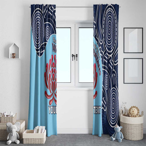 Custom Australia NSW Waratahs Window Curtain Go Champions Aboriginal Art