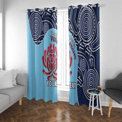 Custom Australia NSW Waratahs Window Curtain Go Champions Aboriginal Art