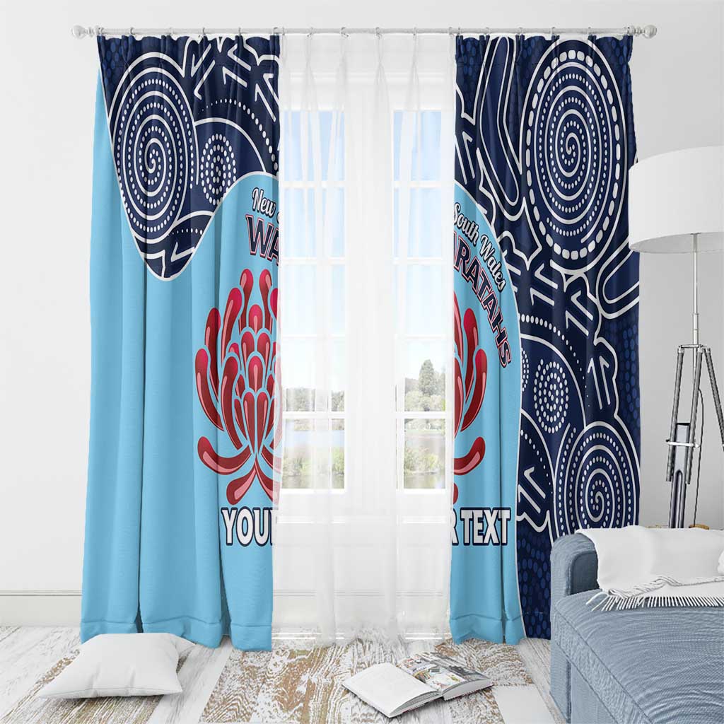 Custom Australia NSW Waratahs Window Curtain Go Champions Aboriginal Art