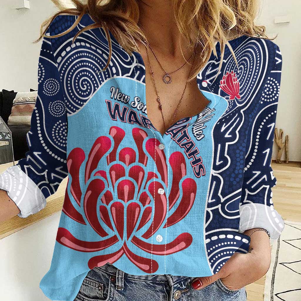 Custom Australia NSW Waratahs Women Casual Shirt Go Champions Aboriginal Art