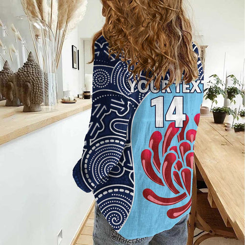 Custom Australia NSW Waratahs Women Casual Shirt Go Champions Aboriginal Art
